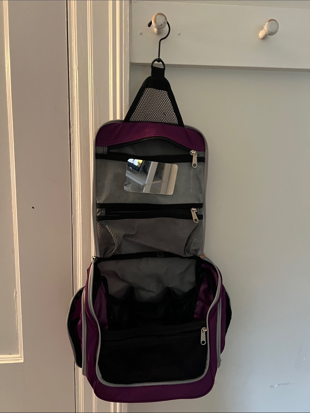 L.L. Bean Medium Purple Toiletry Dopp Kit with Gray Trim - Picture 2 of 3
